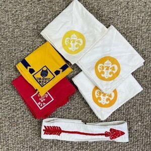 VTG 70s Lot of 6 Cub Scouts Boy Scouts St Louis Bay Area Bandanas Red Arrow Sash